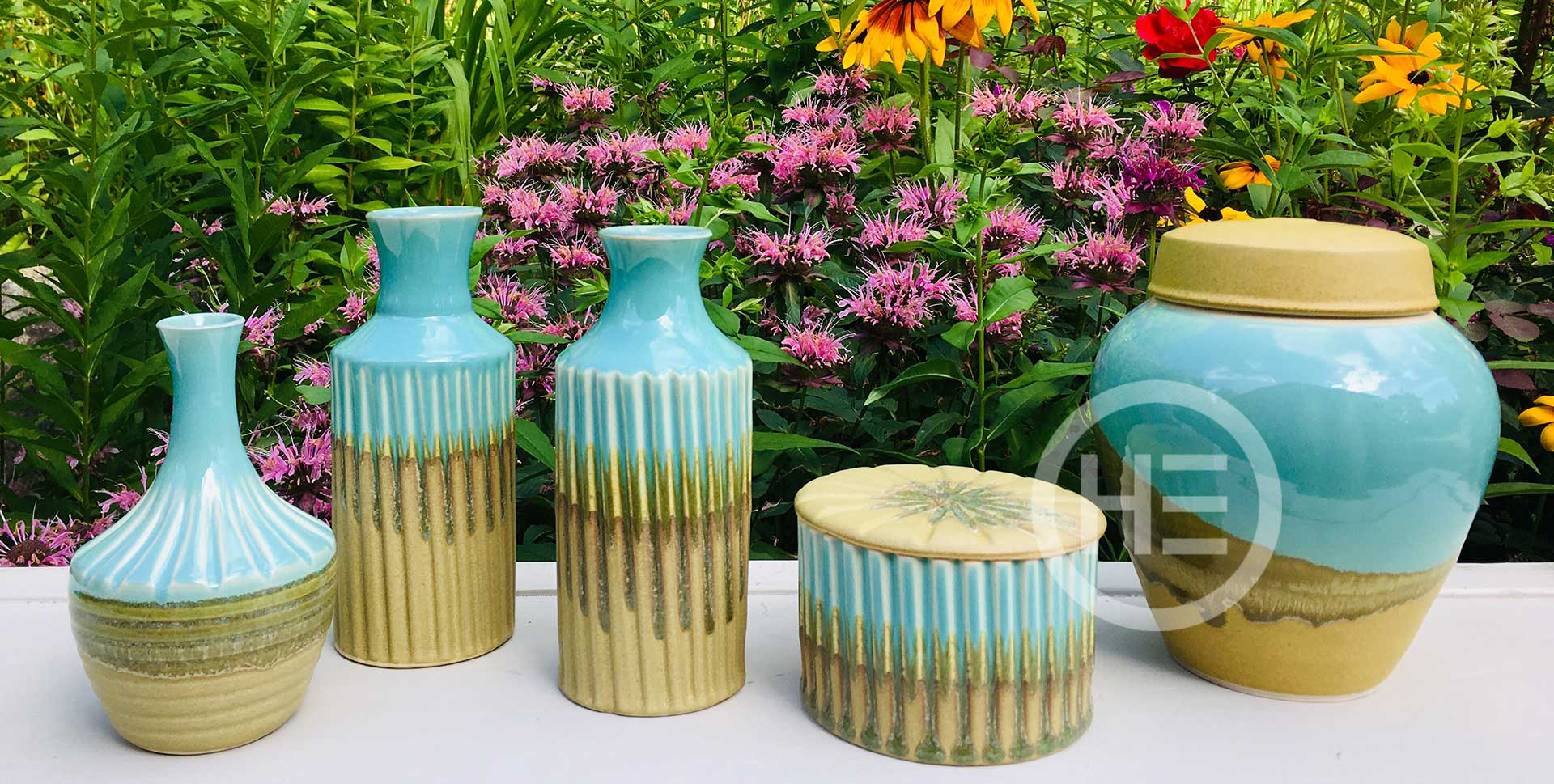 Holliday Pottery vases and jars